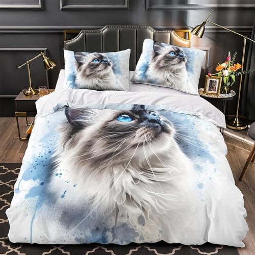 Parure housse de couette Le Chat Muppet 3D en microfibre premium de 260x220 cm - 4