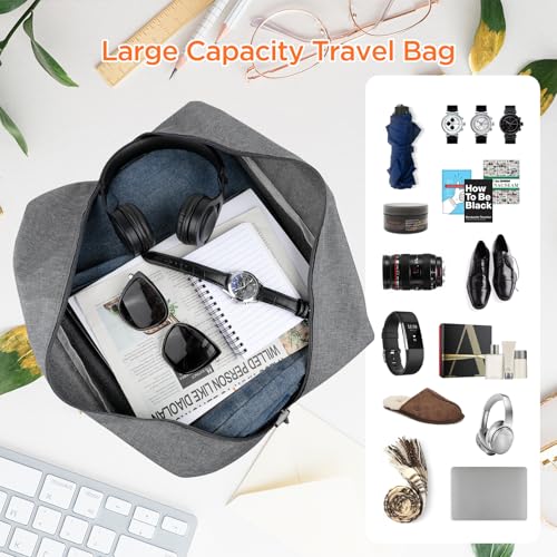 AiQInu Reisetasche Handgepäck 45x36x20cm, Handgepäck Tasche für Easyjet Cabin Bag, Faltbare Handgepäck Tasche für Herren und Damen mit Schultergurt (Grau)