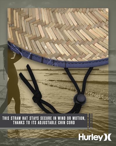 Image of Hurley Men's Straw Hat - Bayside Lifeguard Straw Sun Hat