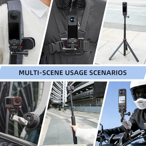 Flymile X5 X6 Magnetic Quick Release Base for Insta360, 360° Horizontal Rotation Aluminum Mount for Insta 360 Ace Pro 2/Ace Pro/X4 Air, with 1/4”Screw & Go Pro Adapter Tripod Accessories(Not for X4) by Flymile - Used condition - Image 6
