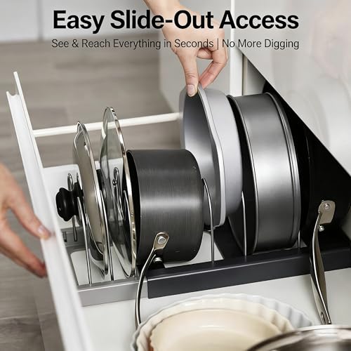 Chigtsky Pan Lid Organizer Inside Cabinet Expandable 12-22 Inch — view 6