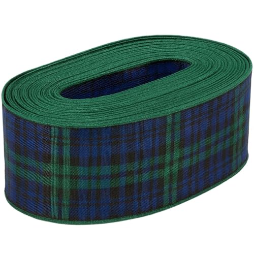 Black Watch Tartan Ribbon 40mm x 10m - Woven Reversible Yarn-Dyed Non-Wired