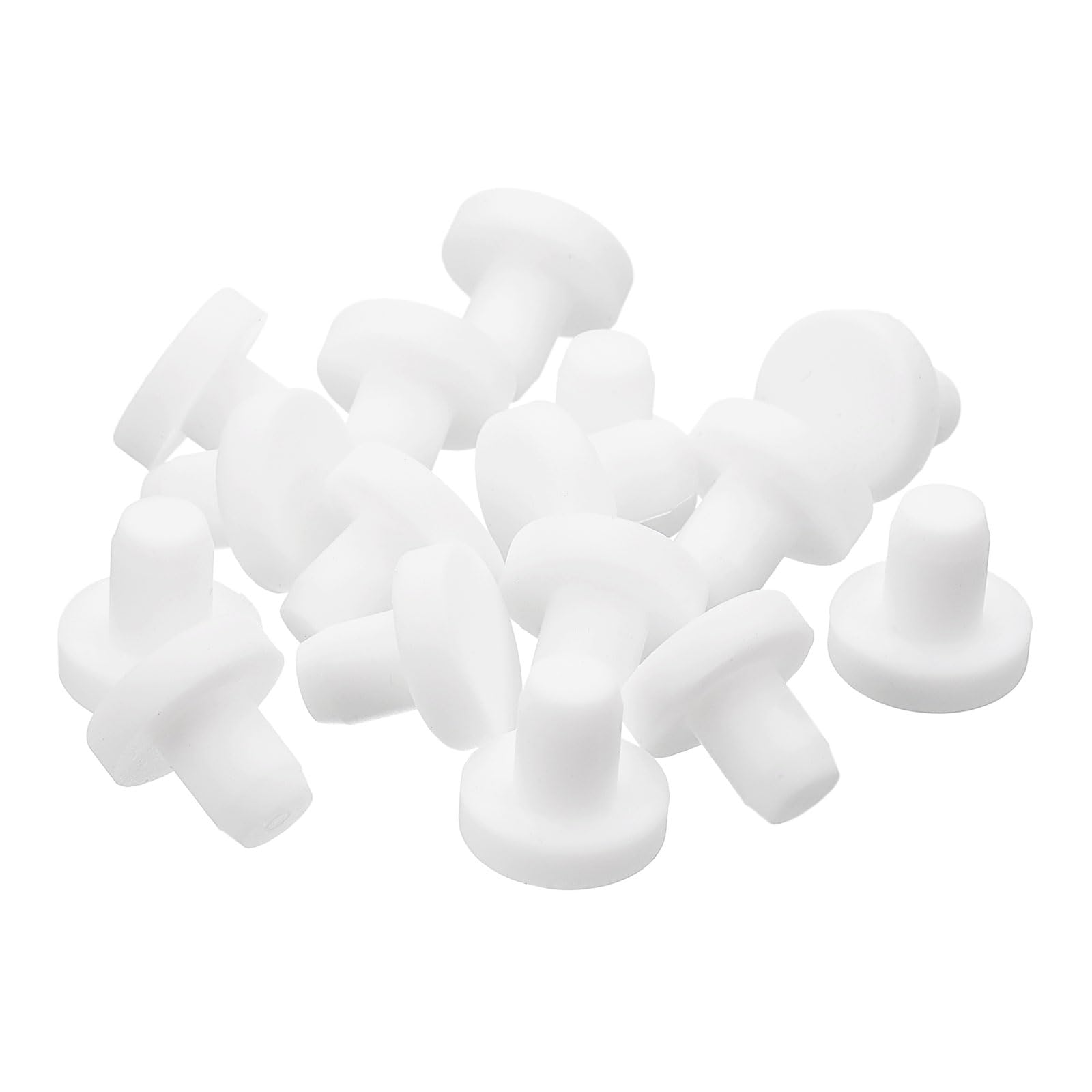uxcell 32 Pieces White Rubber Stopper, 7mm Plug Holes for 6.5-6.8mm/0.26-0.27" Hole