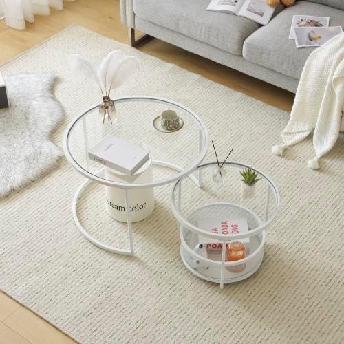 OSJ Low Table, Center Table, Side Table, Round Table, Combination Table, Nesting Type, Scandinavian Style, Simple, Stylish, Natural, Compact, Wood, Solid Wood, Modern Living Room, Popular