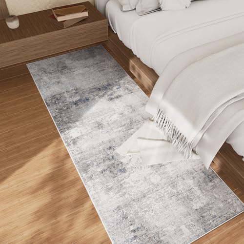 Machine Washable Kitchen Runner Rug: 2'6"x8' Stain Resistant Rug Runners Abstract Non Slip Floor Rug with Rubber Backing Non Shedding Soft Carpet Runners for Hallway Indoor Entryway Bedroom Bedside