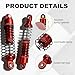 SPYMINNPOO Shock Absorbers, 4 Set Metal Front Rear Shock Absorbers Damper Compatible with D12 1/10 RC Car Upgrades Parts(Red) Model Toys