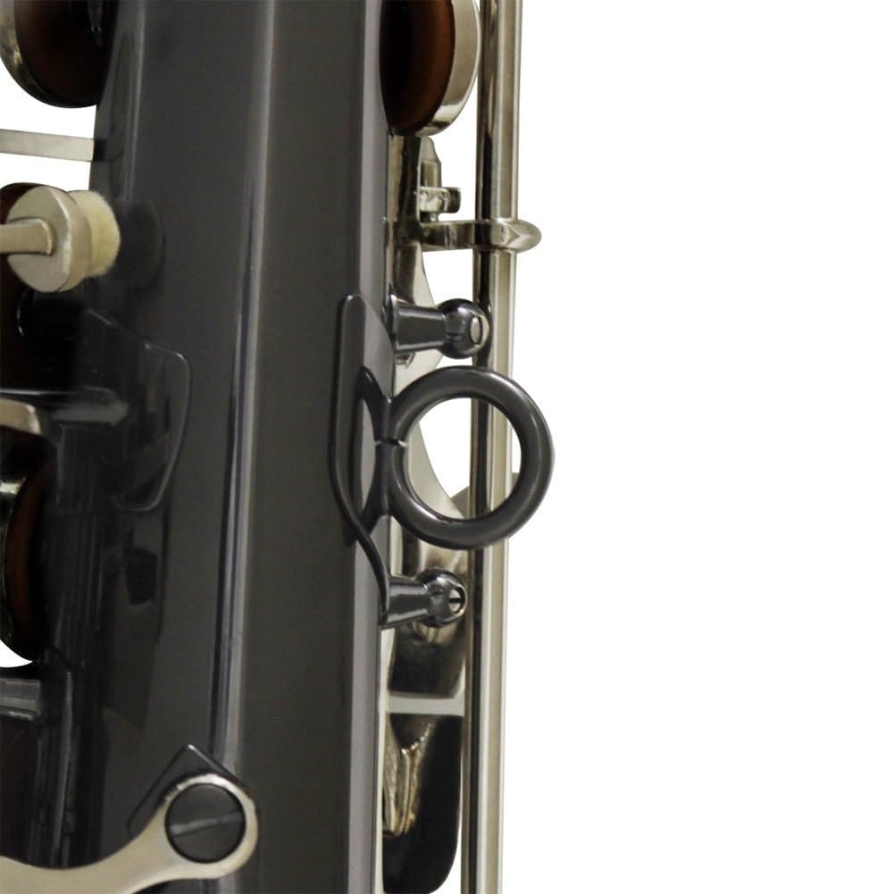 Sassofono soprano curvo in Si bemolle con custodia for il trasporto, bocchino, cuscinetti, ancia, kit di pulizia, tracolla, guanti bianchi, sax in Si bemolle for studenti principianti e musicisti inte