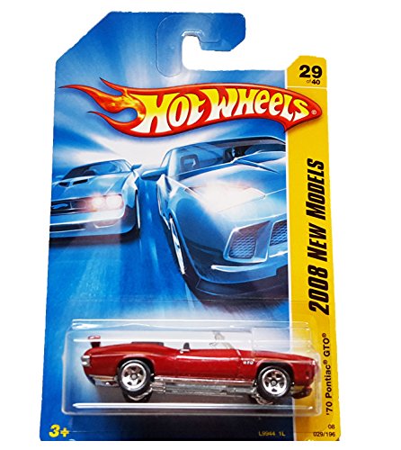 Hot Wheels 1:64 Pontiac GTO rojo miniatura 1
