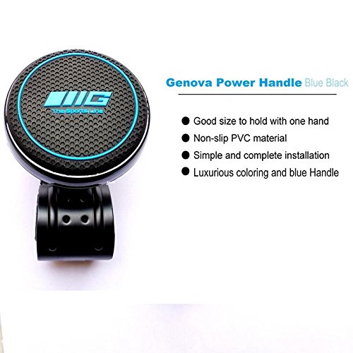 Genova Black Vehicle Steering Knob/Power Handle Black Blue (Made in