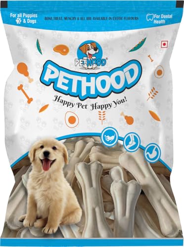 Image of Rawhide Dog Chew Bone 5 Inch 2Kg Pack | Chicken Flavoured | Pressed Bones for Dogs | Dog Treats for All Breeds | Natural Dog Chews | No Added Colour
