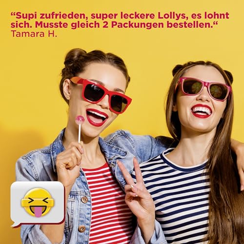 Chupa Chups XXL Big Bubble Kaugummi-Lutscher, Display enthält 25 Lollis mit Erdbeer-Kaugummi Kern in 3 leckeren Sorten Erdbeer, Apfel, Cola, geeignet für Geburtstag, 25 x 29g