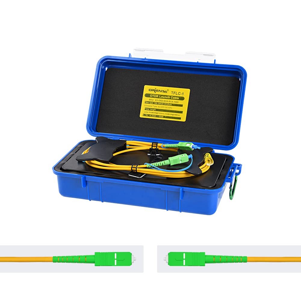 ORIENTEK OTDR Elminator Launch Cable Box SM Singlemode 1310/1550nm 1KM SC-APC/SC-APC OTDR Patch Cord