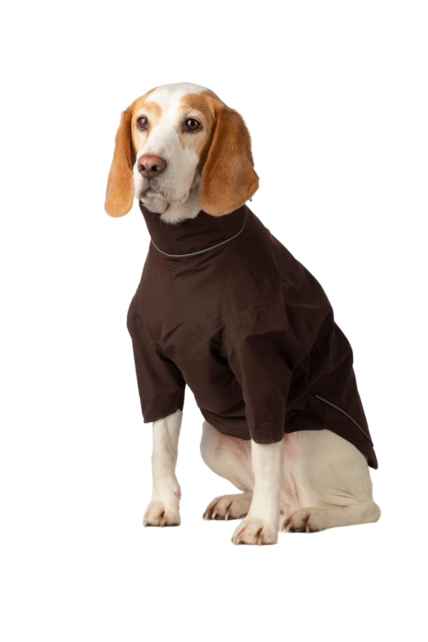 Dog Raincoat Waterproof Dog Coat Jacket Pet Puppy Clothes Dogs Jumper Rain Resistant Pets Rainwear (Dark Brown, L) — image 1