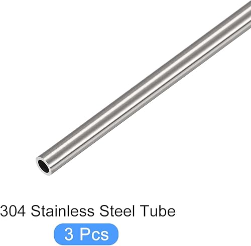 Miniatura 5 de METALLIXITY Tubo de acero inoxidable 304 (0.236 in de diámetro x 0.039 in de pared T x 11.811 in de largo), 3 piezas, tubo recto - para muebles del