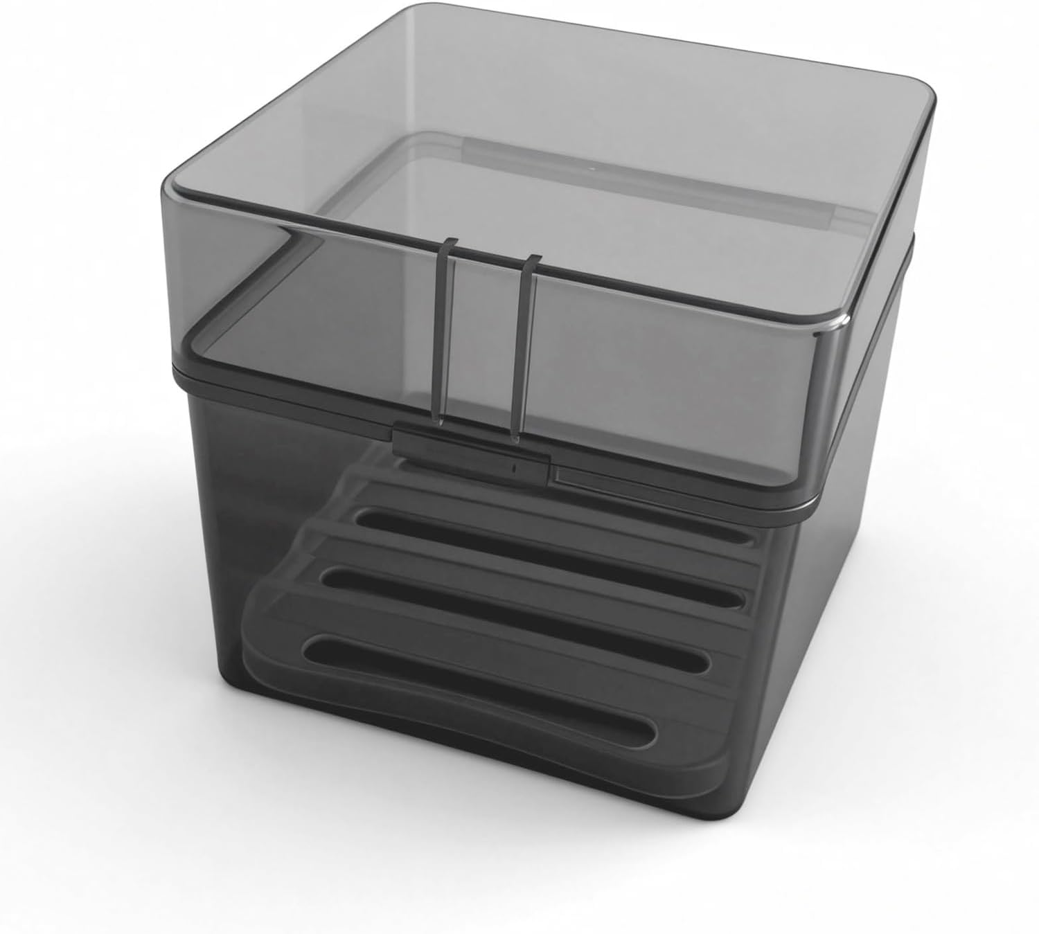 Travel Soap Container with Draining Layer, Square Soap Dish Bar Soap Holder for Shower with Lid Soapbox Bathroom Soap Dishes fit Dr Squatch Bars for Traveling Vonpri (Transparent Black)