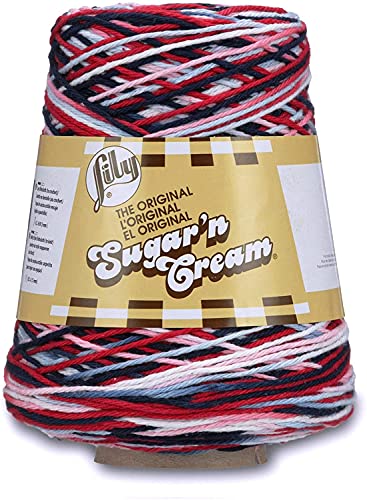 Image of Lily Sugar N Cream Cones Nautical Ombre Yarn - 1 Pack of 14oz /400g - Cotton - #4 Medium - 706 Yards - Knitting /Crochet