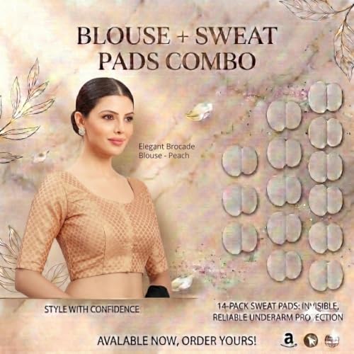 Image of Studio Shringaar Women's Zari Brocade Stitched Elbow Length Sleeves Saree Blouse