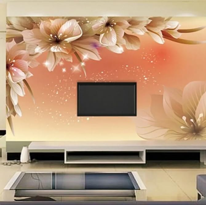 Fond d’écran TV Orange Flower : Sublimez Votre Décoration de Salon 3D - 4
