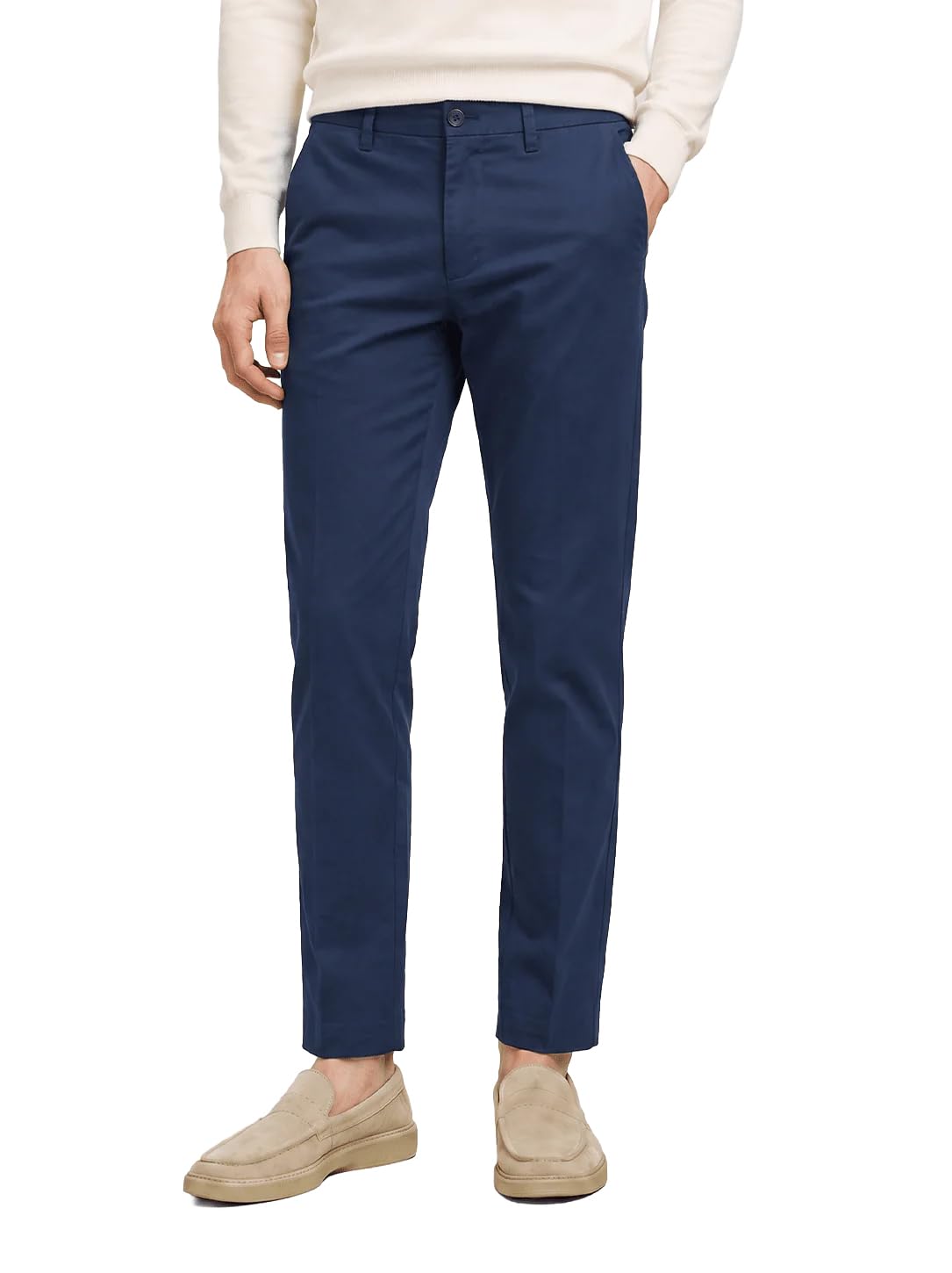 Men's Slim Fit Stretchable Chino Pants | Flexi Waist Casual Trousers | Cotton Lycra Blend Formal Wear-image-43