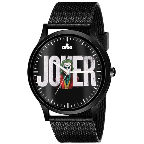 AROA Watch New Watch for Joker Theme Large Name Model : 375 Men Black Metal Type Rubber Analog Watch Black Dial for Men Stylish Watch for Boys (B0C375V61B) Amazon Price History, Amazon Price Tracker