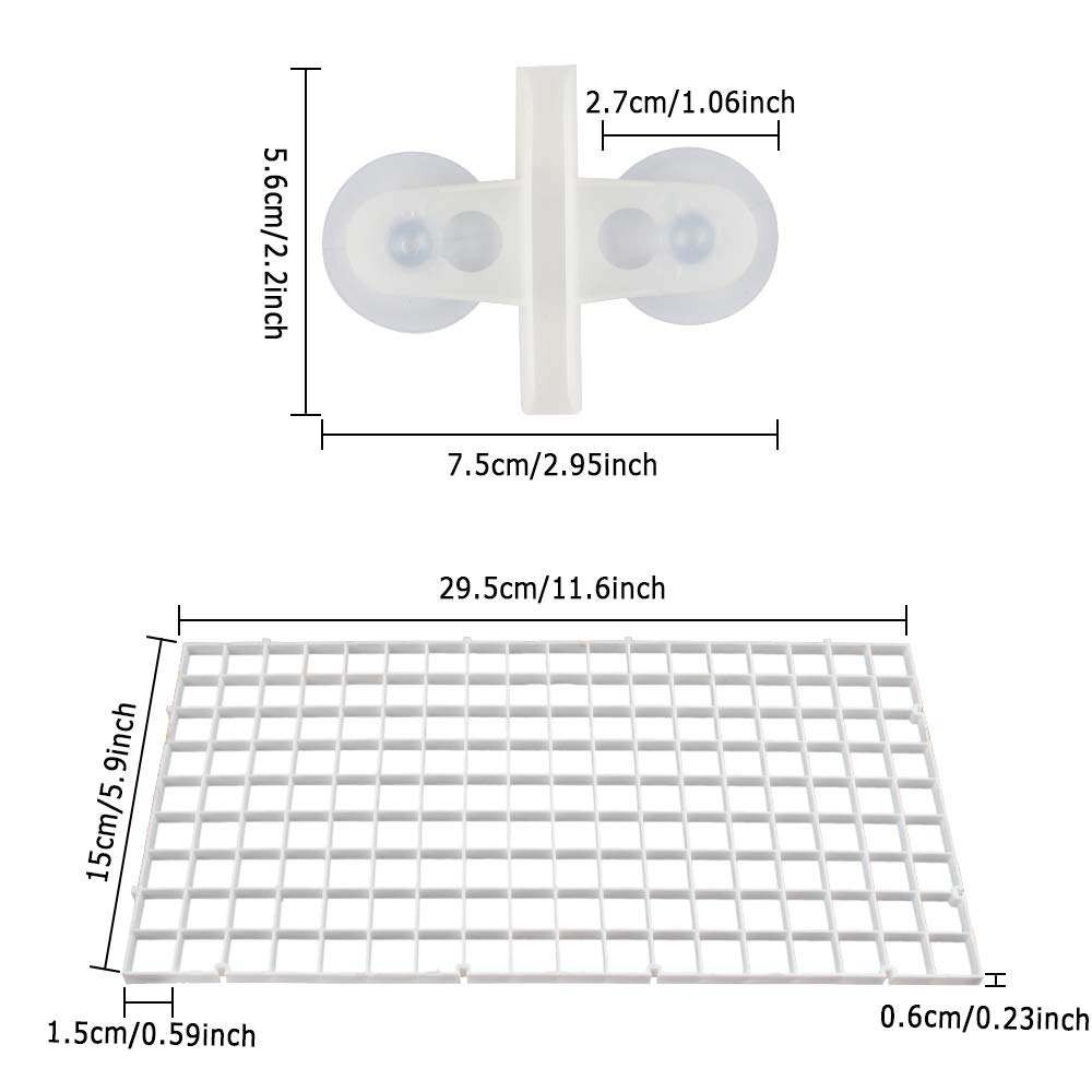 5 Divisori Per Acquario In Plastica PC - Griglia 30x15cm, Con 10 Ventose, Per Isolare Pesci O Filtrare - Foto 8