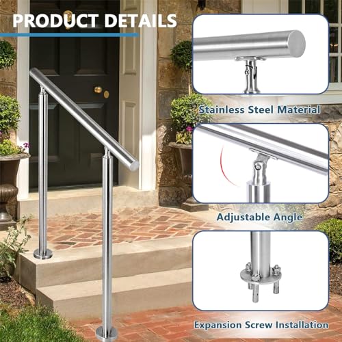 Rambarde d'escalier extérieure anti-chute en acier inoxydable réglable