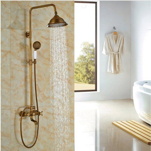 Robinet baignoire en laiton antique Gowe pour une douche murale rétro de luxe