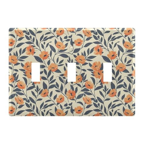 Light Switch Cover Yellow Flowers Floral Spring Wall Plates for Electrical Outlets 3 Gang 202b5341