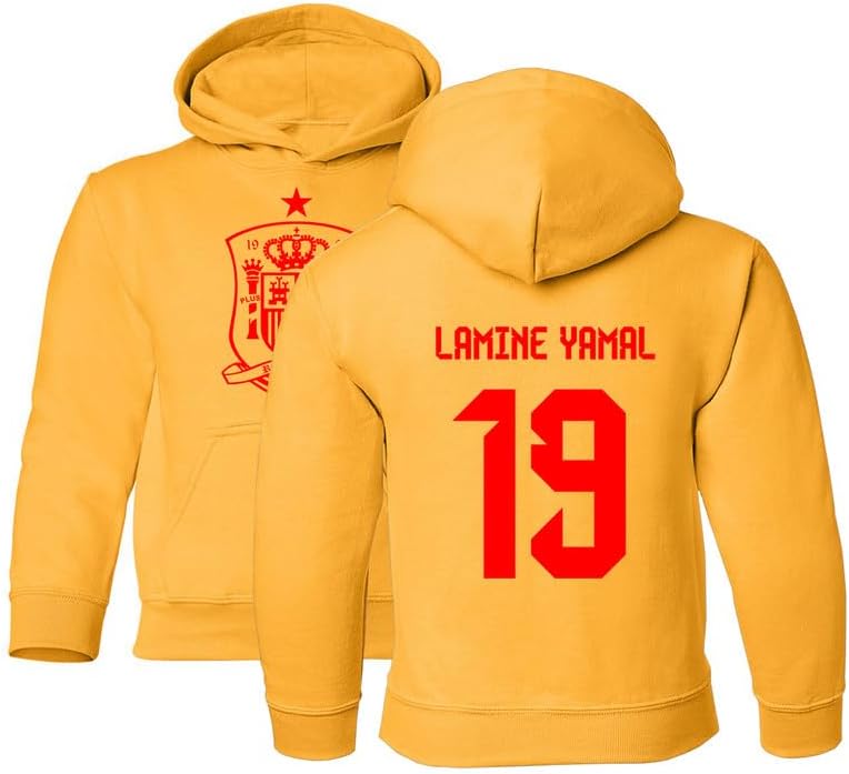 Tutiinca Spain Soccer Cup Fan - Lamine Yamal 19 Jersey Style Youth Hooded Sweatshirt