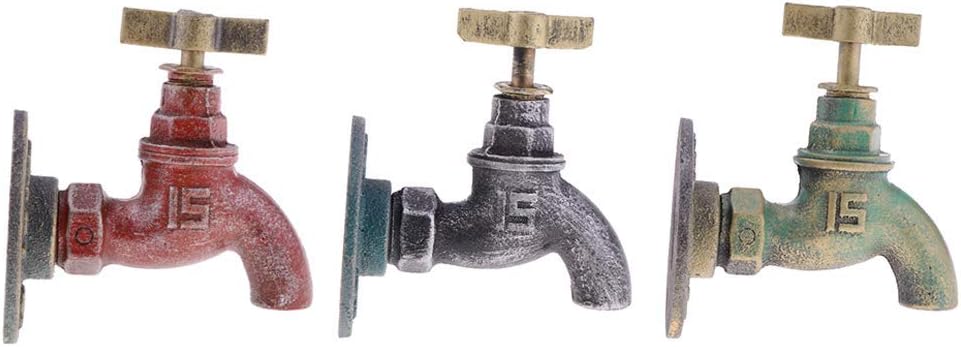 3 Pieces Vintage Faucet Wall-Mounted Hook Coat Hooks Towel Holder Hanger for Kitchen, Bedroom, Bathroom