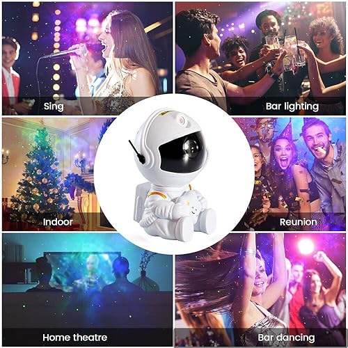 Image of Desidiya Star Projector Galaxy Projector Remote Control-360 Adjustable Timer Kids Sitted Astronaut Nebula Night Light,Gaming Room,Home & Party Corded Electric - Polycarbonate,Led,Multicolor