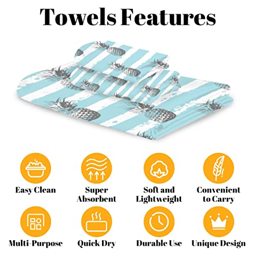 Kawaii Blanket Pineapple Bathroom Bath Towel Set Of 3, 1 Bath Towel 1 Hand Towel 1 Washcloth, Soft Versatile Elegant Bath Towel Decorative For Home Kitchen Hotel Gym Swim Spa For Men Women Kids #TOP3