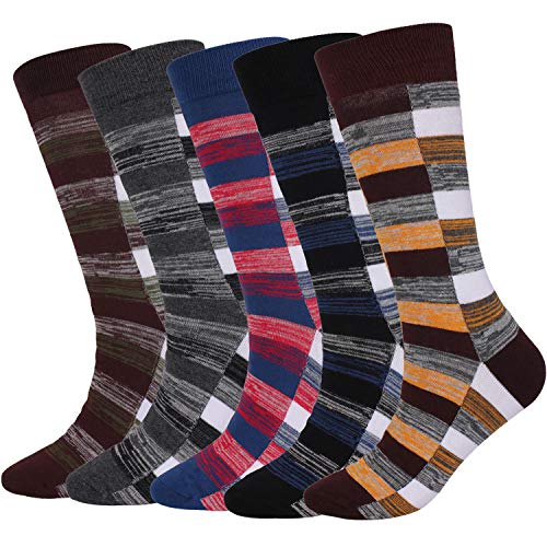 DRASEX Men's Dress Socks Funky Colorful Pattern Cotton Novelty Casual Crew Socks