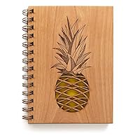 Algopix Similar Product 3 - Pineapple Wood Journal Notebook