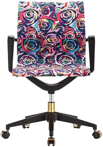 Eurotech Seating Elizabeth Sutton Collection Wynwood - Sillas de escritorio de nailon para el hogar oficina marco negro con detalles dorados