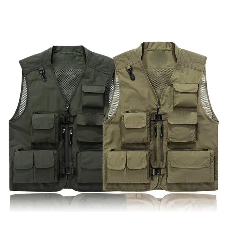 Chaleco de verano para hombre multibolsillos corte delgado 4