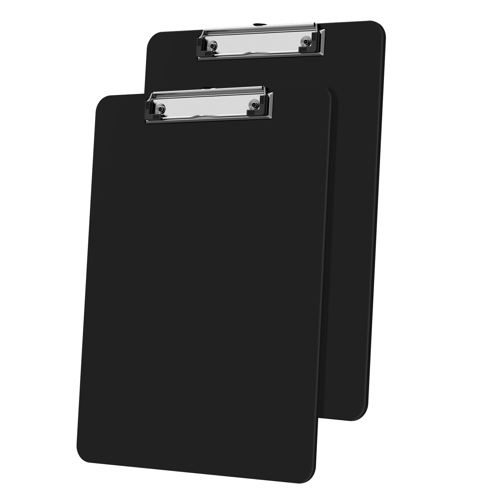 Macroclo Plastic Clipboards 2 Pack, A4 Black Clip Board 8.5x11 for Classroom, Students, Kid, Woman, Size 9" x 12.5" with Low Profile Clip, Office &