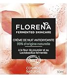 FLORENA Antyoksydacyjny krem na noc z kwiatem portacza i fermentowanym Lactobacillus (1 x 50 ml), nawilżający ze składnikami naturalnymi, pielęgnacja twarzy dla wszystkich rodzajów skóry