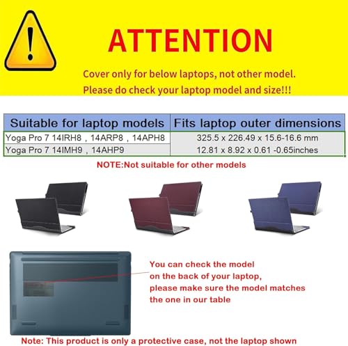 Funda para Laptop Lenovo Yoga Pro 7 14 pulg PU Cuero Gris miniatura 3