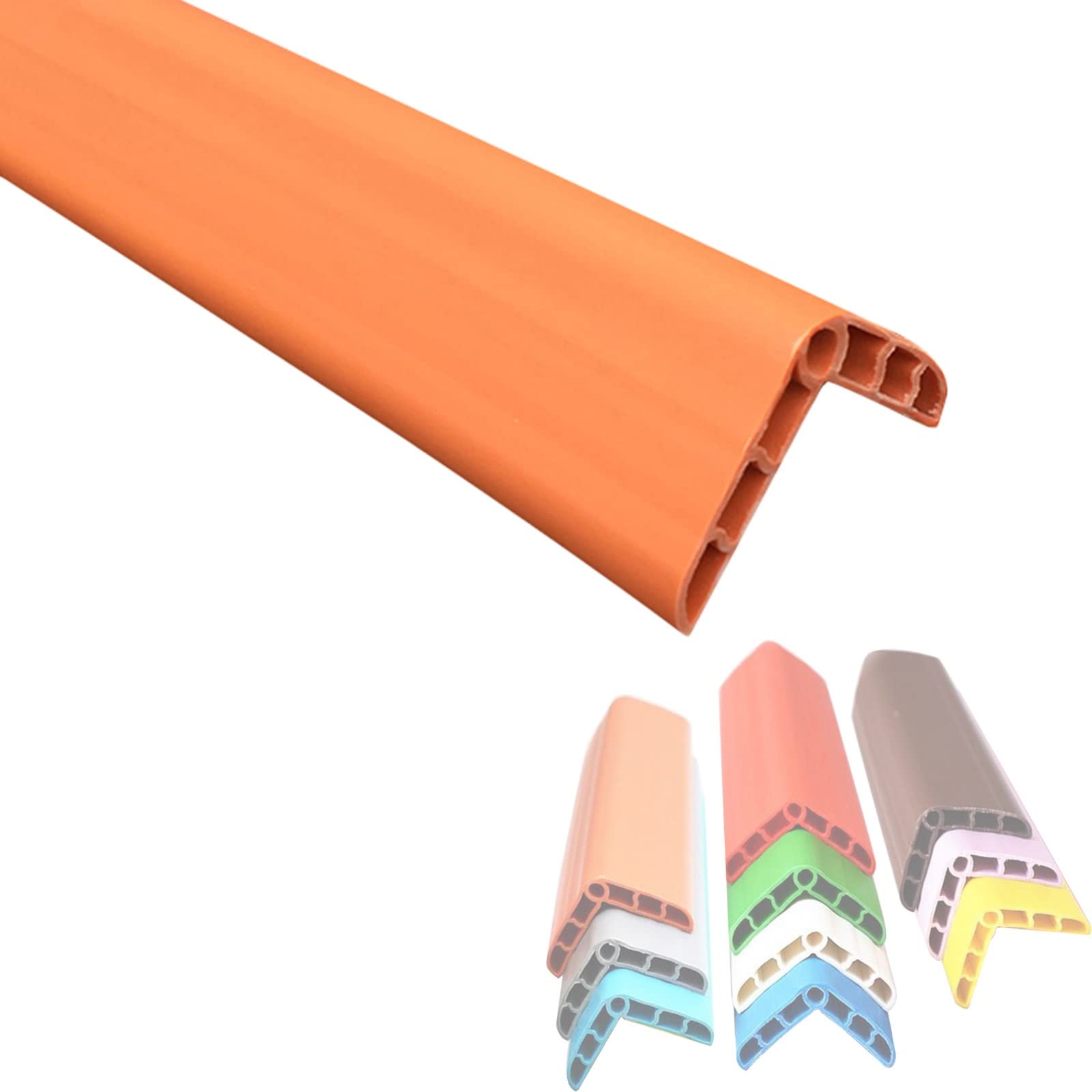 3,5 cm breiter Eckenschutz für Schulwände, weicher Kunststoff, wasserdichter Eckwandschutz, 5 m langer Eckenschutz, inklusive Klebstoff, Orange