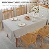 Amazon.com: Alsoo Table Cloth Rectangle Table 55" x 90" Linen Look ...