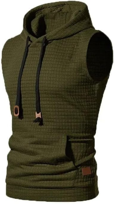 Men's Hooded Zipper Sleeveless Vest Fitness Sportswear Lightweight Summer Training Casual Top
