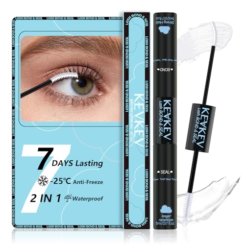 KEVKEV Lash Cluster Glue Upgraded Clear Lash Glue 7 Days Long Lasting 2-3S Fast Dry Lash Bond and...