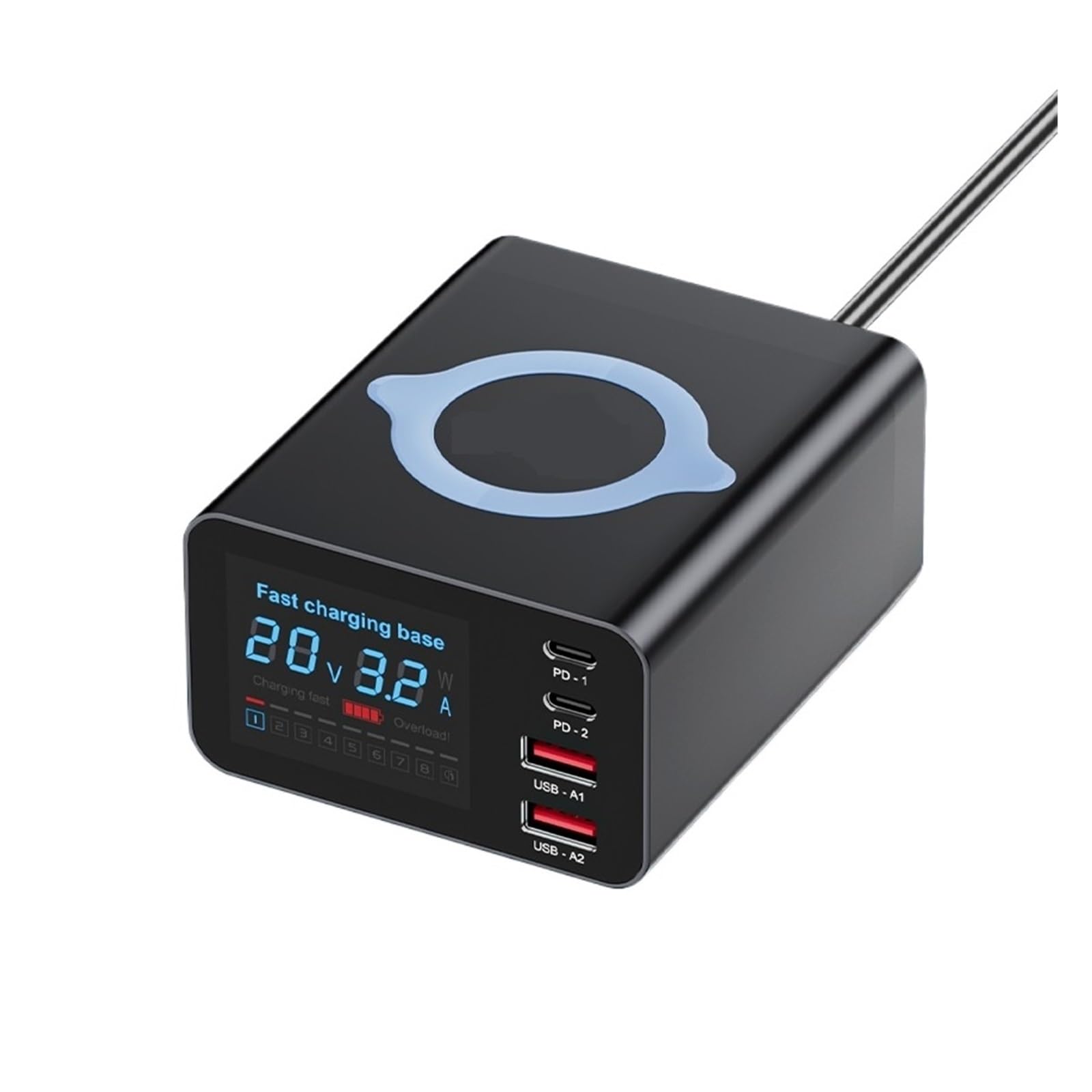 Caricabatterie Wireless Rapido Tipo C Da 110 W Display LCD Stazione Di Ricarica USB 5 In 1 For Laptop(No cable)