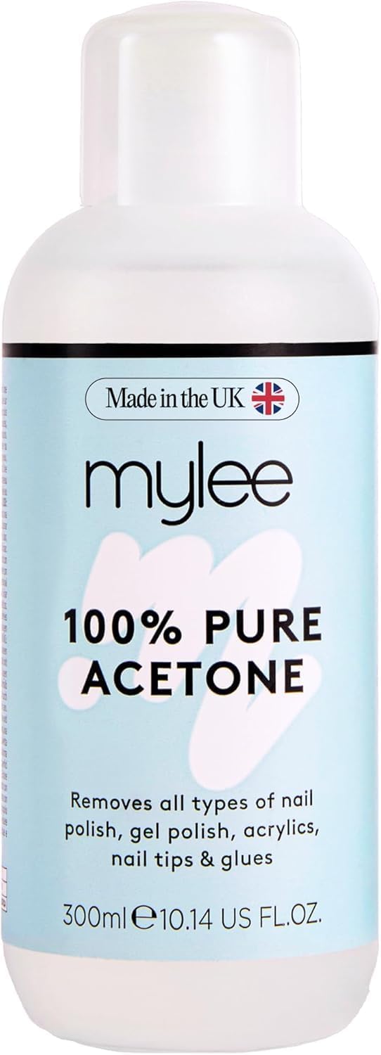 Mylee 100% Pure Acetone Gel Nail Polish Remover for UV/LED, Gel Soak Off, Removes All Types of Nail Polish, Gel Polish, Acrylic, Gels, Nail Tip & Glue