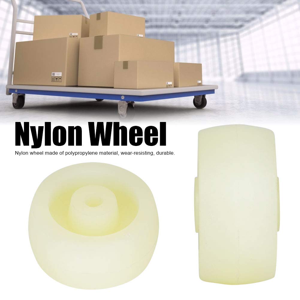 10Pcs 2.5Inch White Nylon Wheel Round Pulley Caster Roller 25kg Maximum Load Nylon Wheel