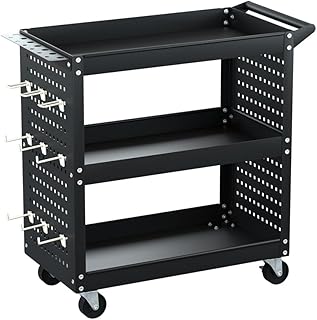 Giantz 3-Tier Large Tool Chest Trolley, Durable Toolbox Tools Storage Box Cabinet Cart Garage Storage Organiser Boxes for ...