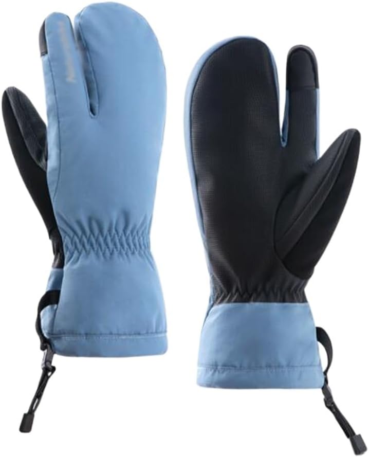Outdoor Three-Finger Ski Gloves Men's Winter Velvet Thickening Women's Riding Driving Cold-Proof and Warm