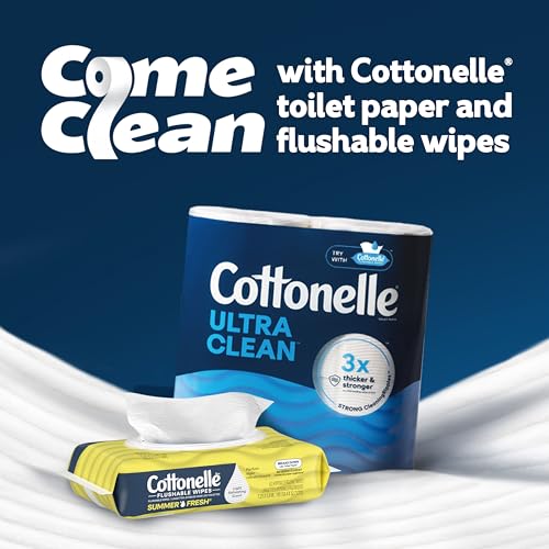 Image of Cottonelle Summer Fresh Scented Flushable Wipes, 8 Packs, 42 Wipes per Pack