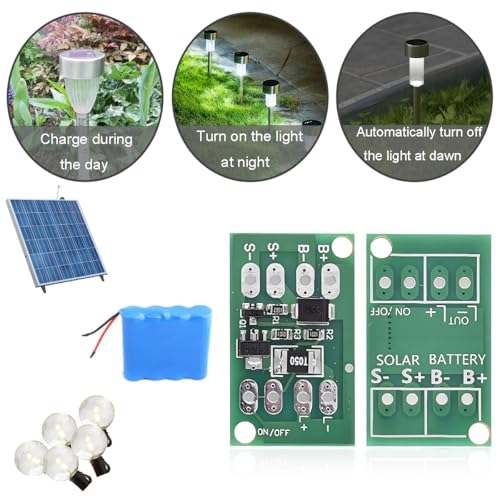 Youmile 10 pcs Solar Charge Controller Board Street Light Switch Module 1S-4S Lithium Battery Charging Garden Lamp Controller Auto ON/OFF Light Control Switch with 26AWG Red and Black Cable